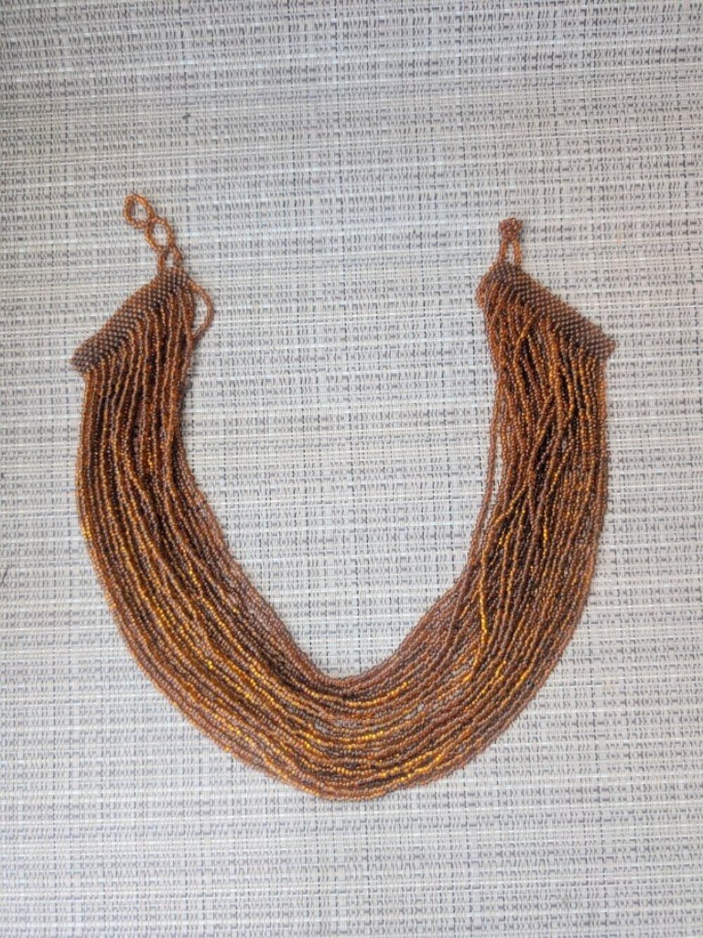 Amber Glass Beaded Collar Necklace